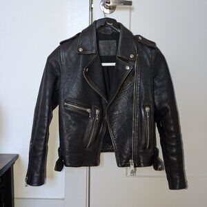 AllSaints Black Leather Biker Jacket